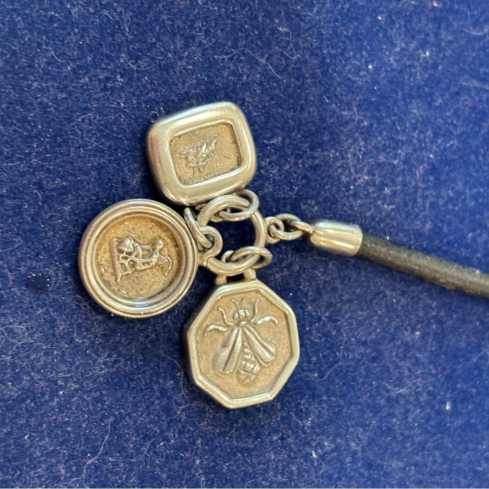 Slane leather choker with 3 charms